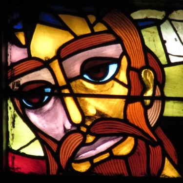 stained glass image from an Orthodox church that we visited